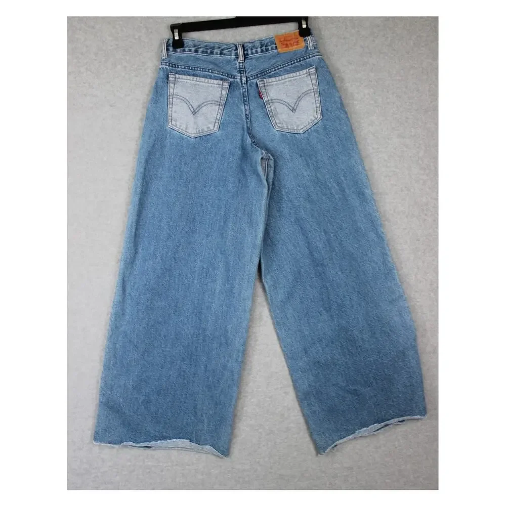 Levi's Girls‎ 94 Baggy Wide Leg Jeans in Blue Size 14 Reg Adjustable waist